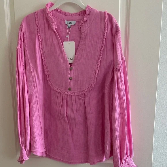 Fate Women's Vibrant Pink Long Sleeve Blouse - Picture 2 of 3